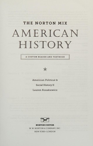 The Norton Mix American History - American Political & Social History II