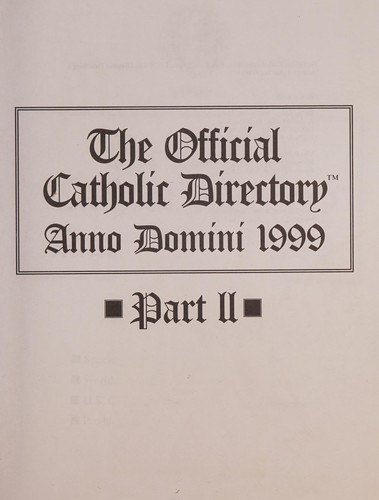 The Official Catholic Directory Anno Domini 1999