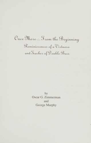 Once More . . . from the Beginning