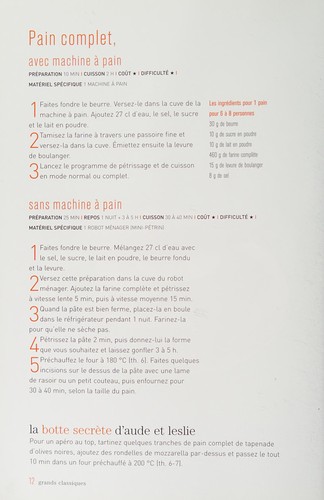 Pains avec et sans machine