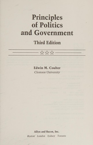 Principles of Politics and Government