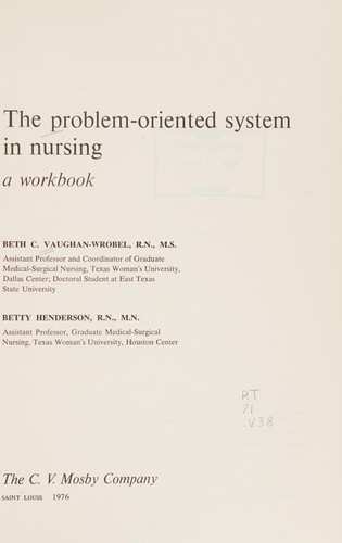 The problem-oriented system in nursing