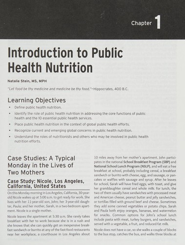 Public Health Nutrition