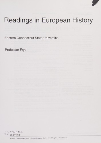 Readings in European History