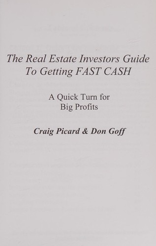 The Real Estate Investors Guide to Getting FAST CASH