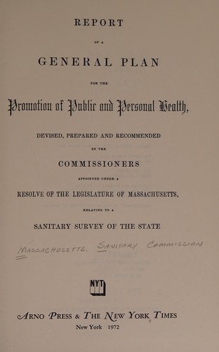 Report of a general plan for the promotion of public and personal health