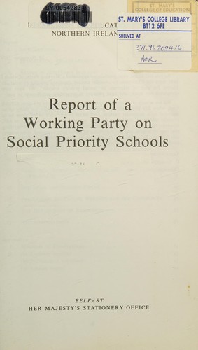Report of a Working Party on Social Priority Schools