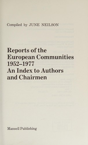 Reports of the European Communities, 1952-1977