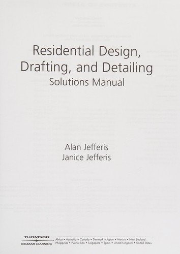 Residential Design, Drafting and Detailing-Solutions Manual