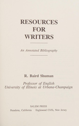 Resources for Writers
