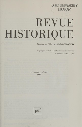 Revue historique 2017, n° 682