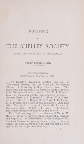 Shelley Society's Publications