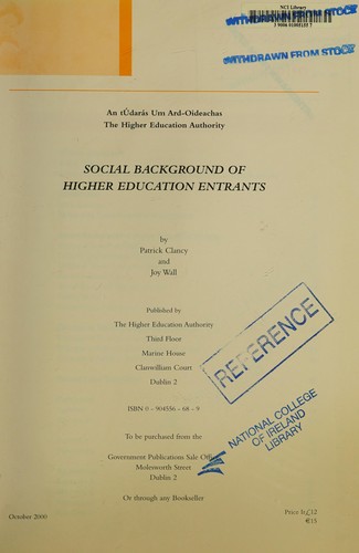 Social background of higher education entrants