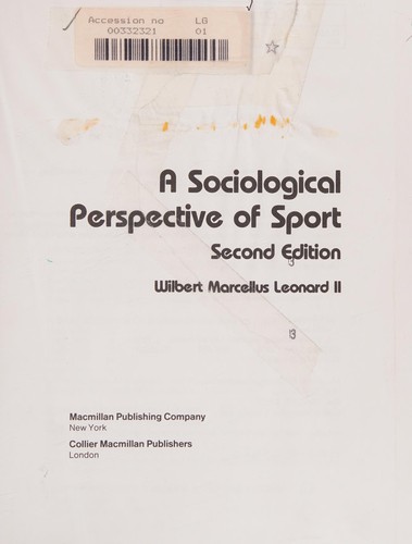 Sociological Perspective of Sport