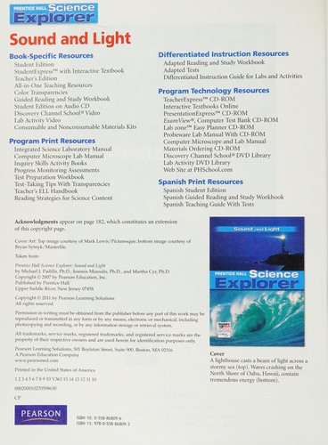 Sound and Light. Science Explorer.