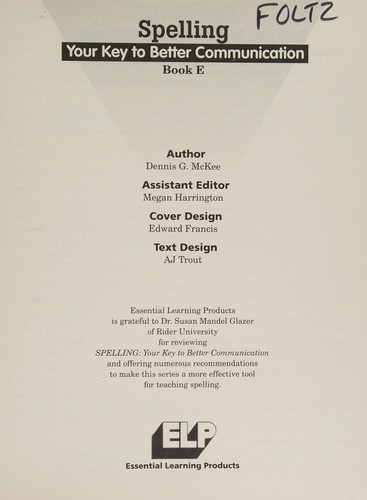 Spelling Book E