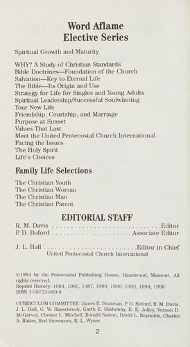 Spiritual Growth and Maturity (Word Aflame Elective Series)