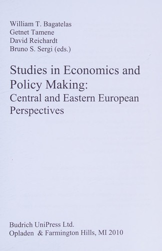 Studies in economics and policy making
