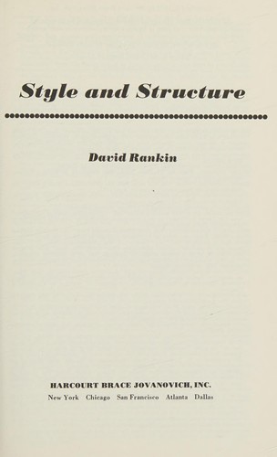 Style and structure (Domains in language and composition)