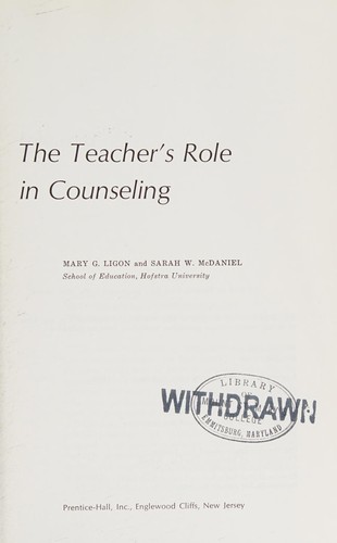 The teacher's role in counseling
