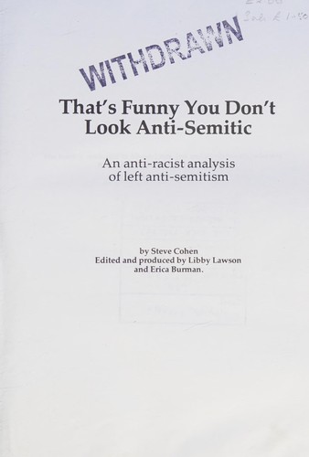 That's funny you don't look anti-Semitic