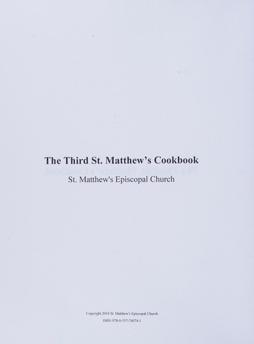 The Third St. Matthew's Cookbook