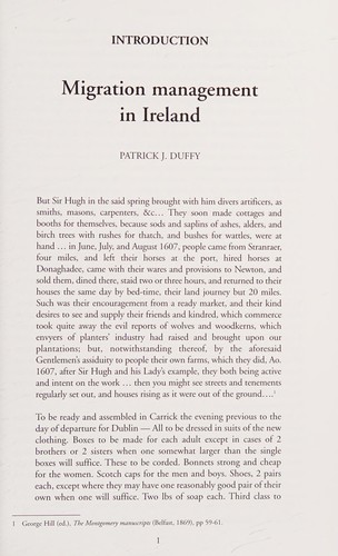 TO AND FROM IRELAND: PLANNED MIGRATION SCHEMES, C. 1600-2000; ED. BY PATRICK J. DUFFY