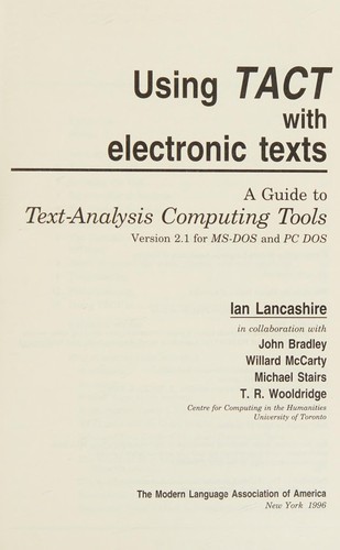 Using TACT with electronic texts