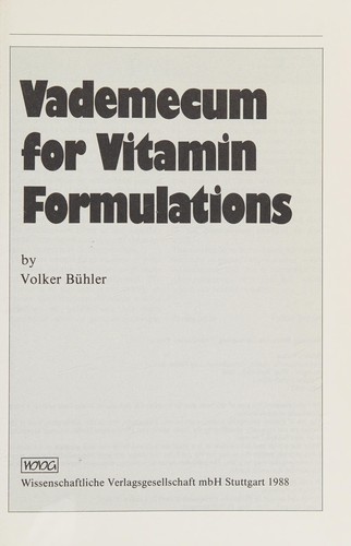 Vademecum for vitamin formulations