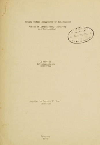 A partial bibliography on nutrition