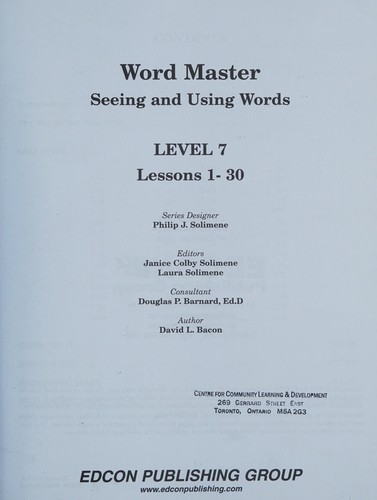 Word Master Seeing and Using Words