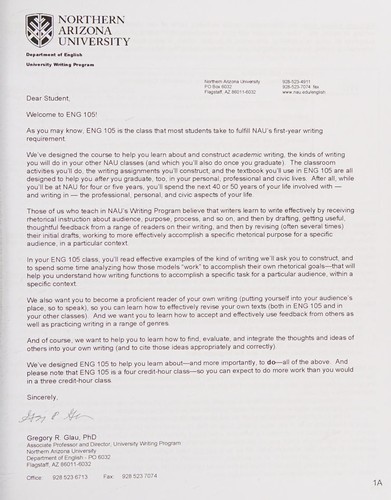 Writing for College Writing for Life Special Edition for Northern Arizona Uni...