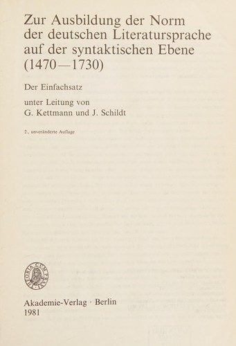 Zur Ausbildung der Norm der deutschen Literatursprache ım Bereich des Verbs (1470 -1730) (German Edition)