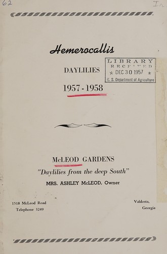 Hemerocallis daylilies 1957-1958