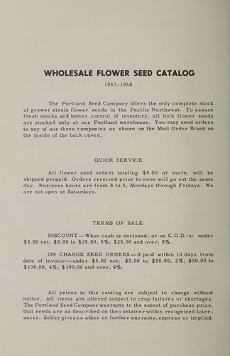 Grower's flower seed catalog