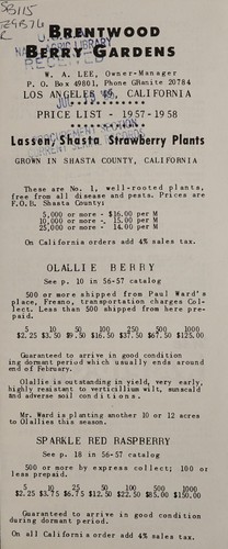 Price list - 1957-1958