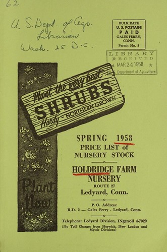 Spring 1958 price list of nursery stock