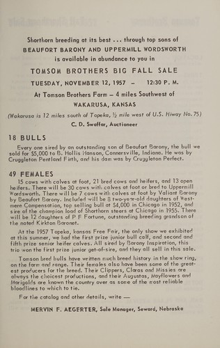 Tomsom Brothers big fall sale