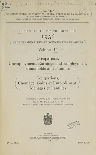 Census of the Prairie Provinces, 1936