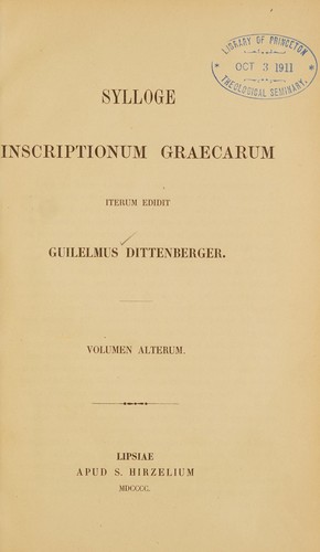 Sylloge inscriptionum graecarum