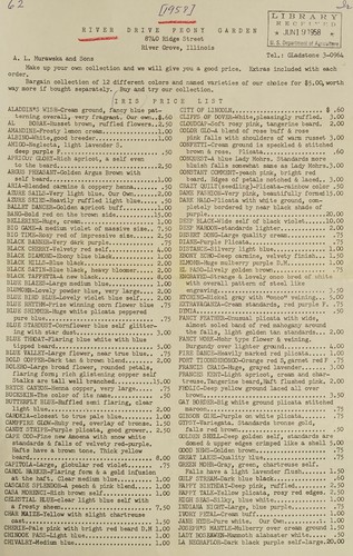 Iris price list