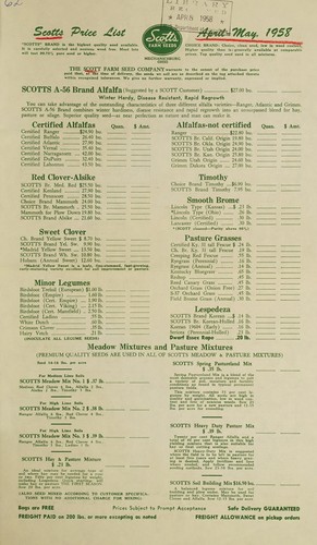 Scotts price list