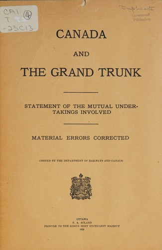 CANADA AND THE GRAND TRUNK