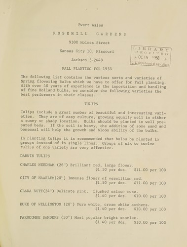 Fall planting for 1958
