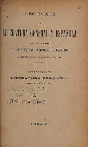 Lecciones de literatura general y española