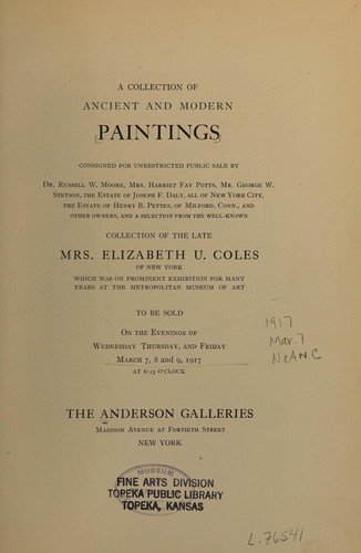 A collection of ancient and modern paintings