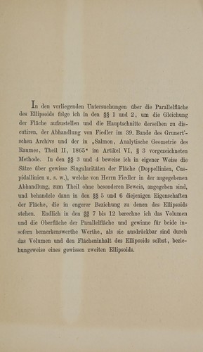 Untersuchungen über die parallelfläche des ellipsoides ...