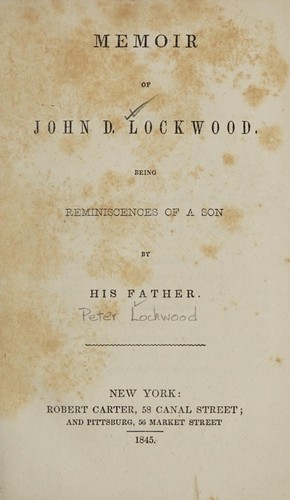 Memoir of John D. Lockwood