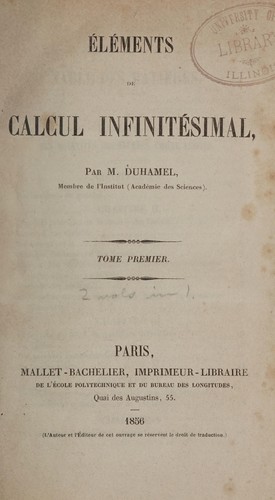 Éléments de calcul infinitésimal