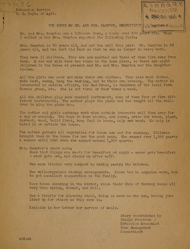 The story of Mr. and Mrs. Hampton, Connecticut